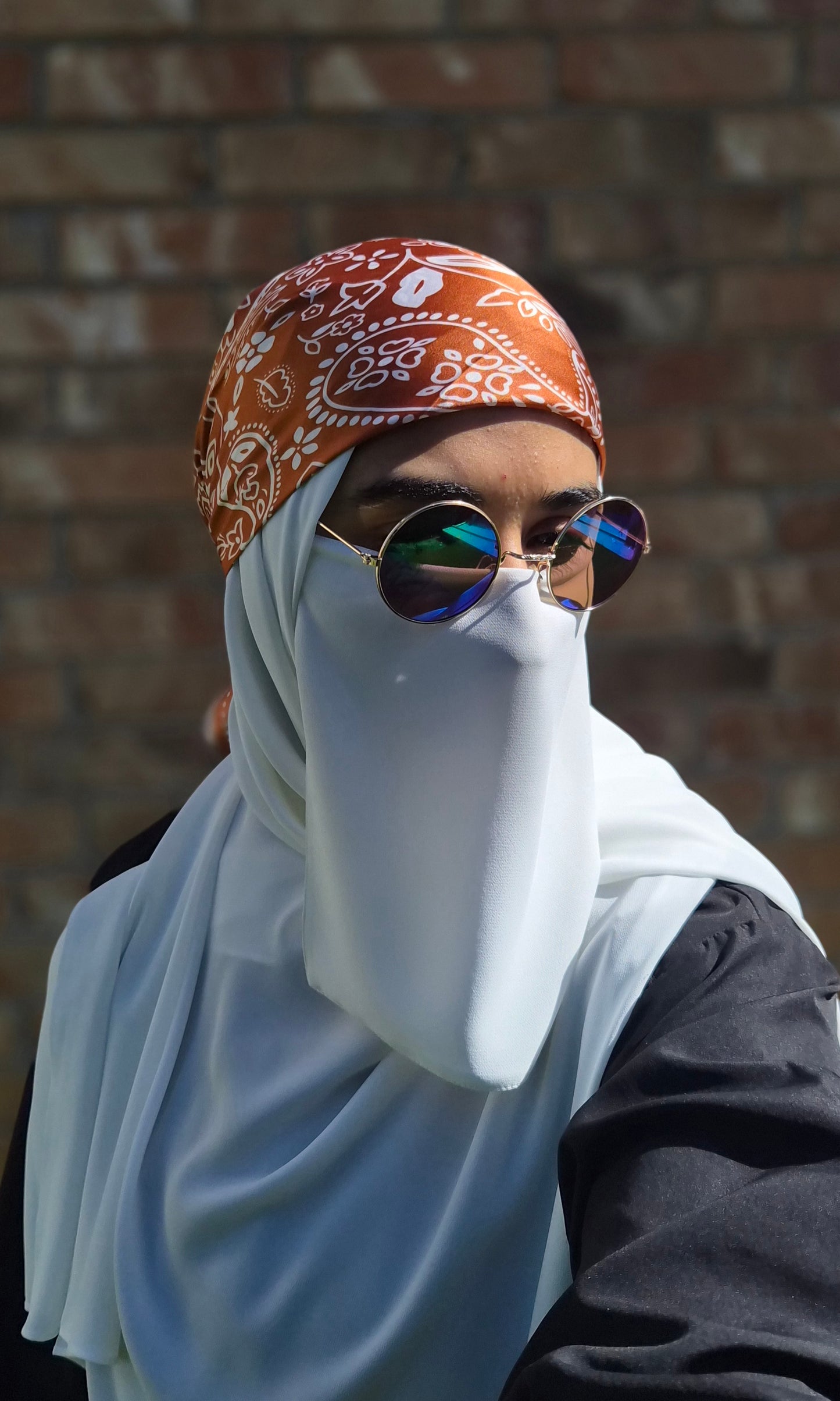 White Premium Chiffon Half Niqab