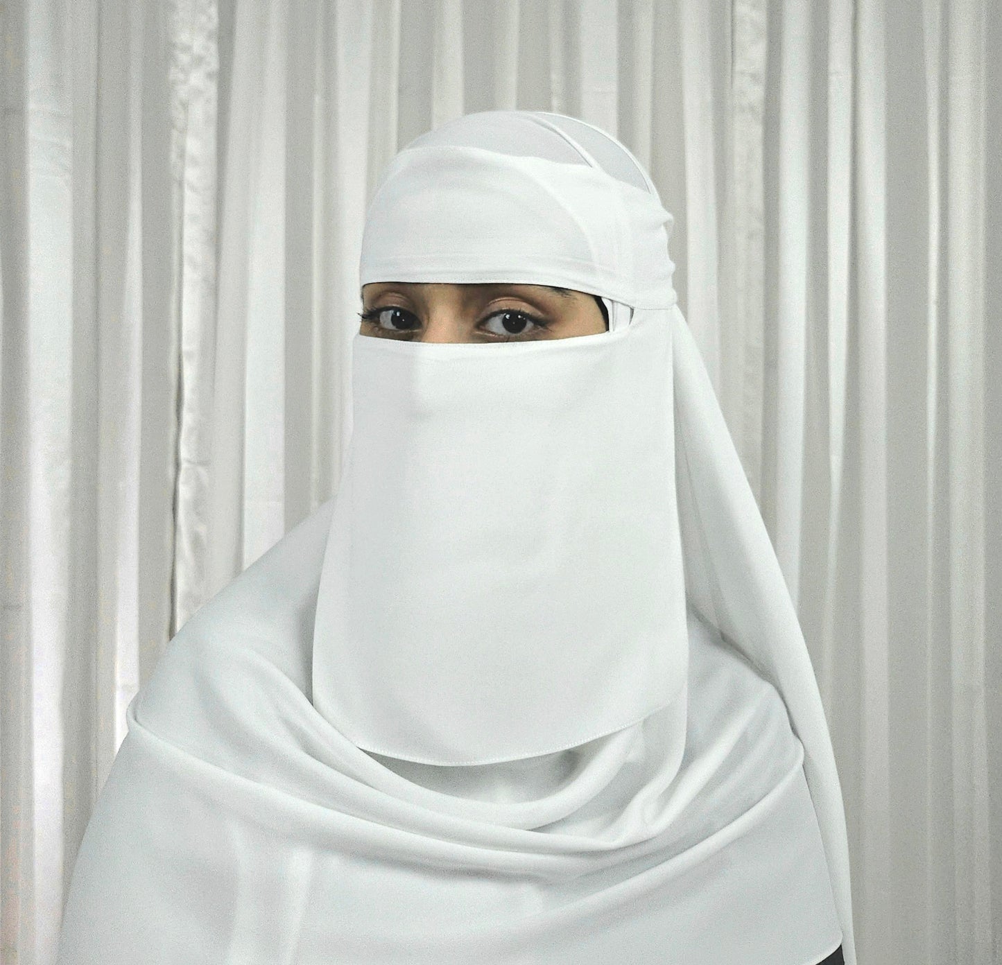 Premium Chiffon Full Niqab - White