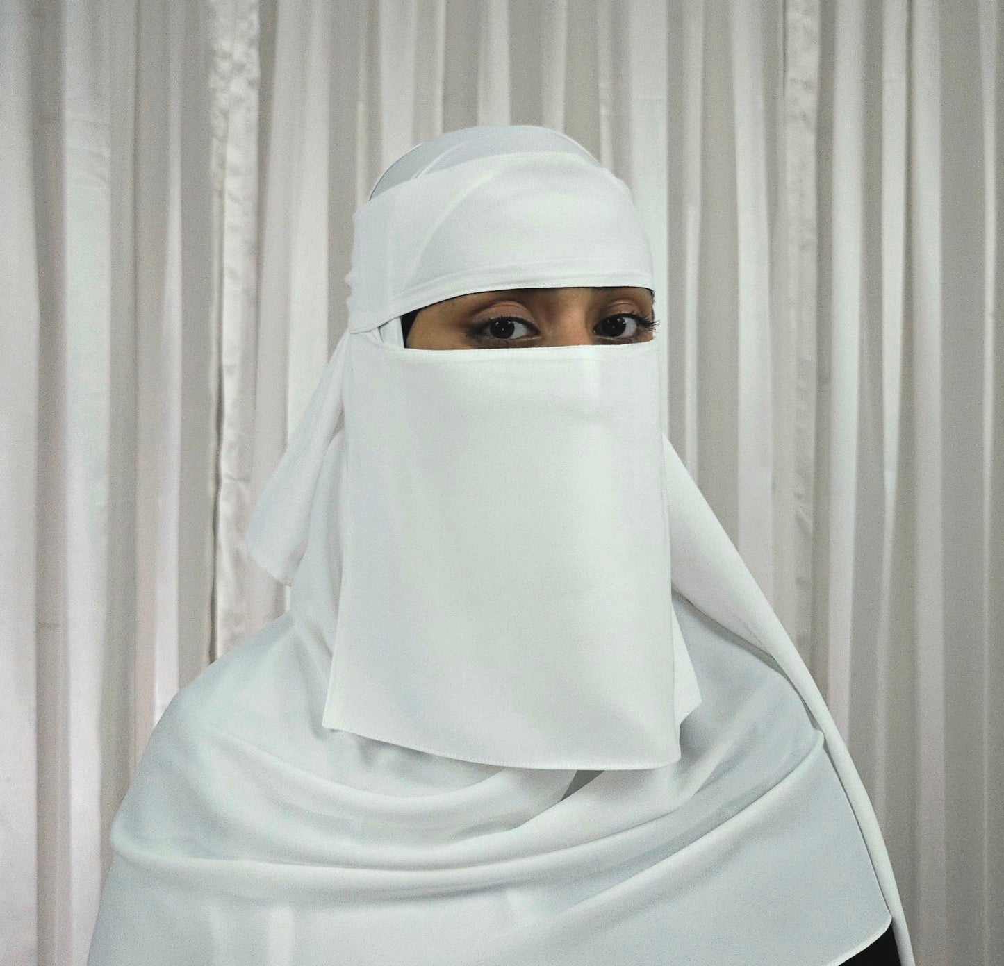 Premium Chiffon Full Niqab - White