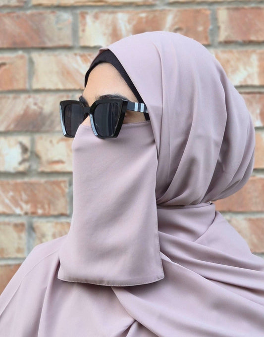 Beige Premium Chiffon Half Niqab