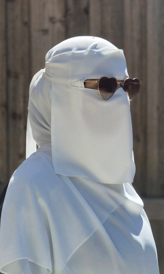 White Premium Chiffon Full Niqab