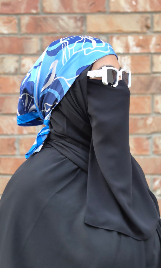 Black Premium Chiffon Half Niqab